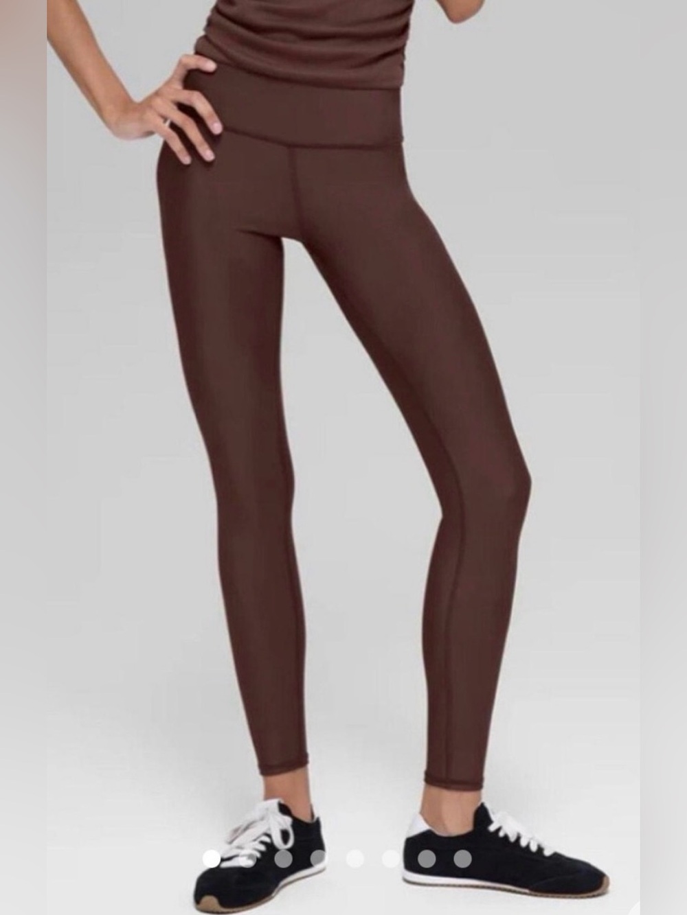 Alo Yoga M Airlift Dark Brown Aero High-Waist Rise Active Leggings NWOT new cond